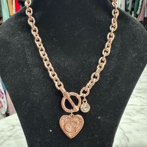Guess Gold Heart Pendant Necklace
